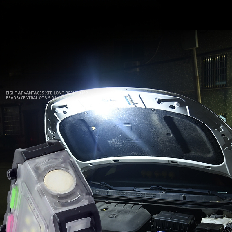 Határokon átnyúló kulcstartó lámpa kültéri kettős fényforrású erős fényű mini zseblámpa kalapcsipesz lámpa önvédelmi munkához piros és kék figyelmeztető lámpa