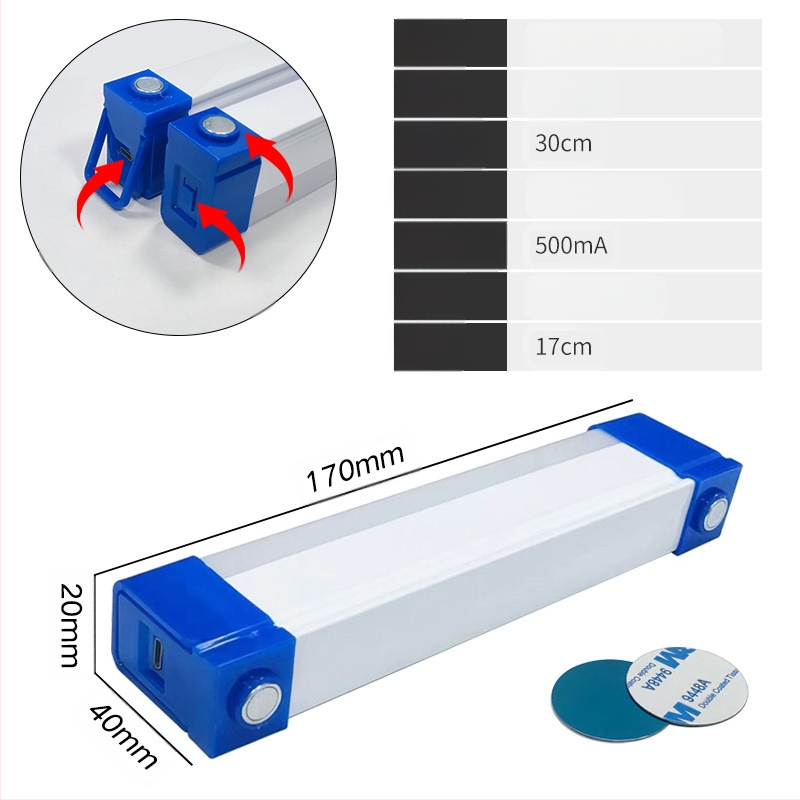 LED avarinė lempa, magnetinė pakabinama USB įkrovimo lempa, buitinė elektros energijos tiekimo nutraukimo naktinė prekystalio stovyklavimo avarinis apšvietimas