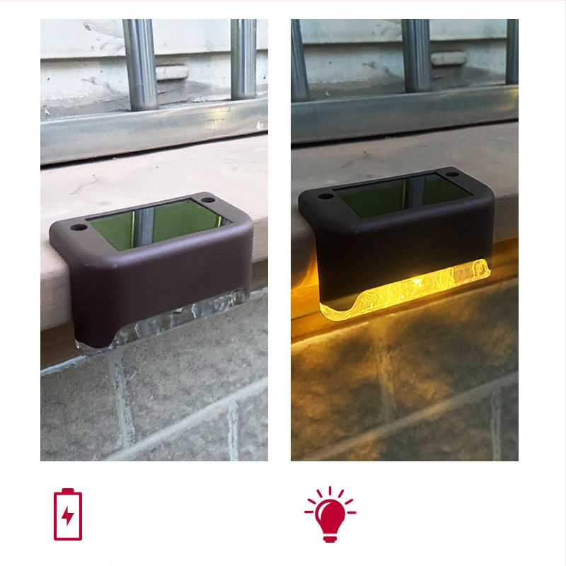 Napelemes kültéri kerti lámpa otthoni kerti elrendezés vízálló lépcsőlámpa kerítés korlát világítás dekoratív lámpa