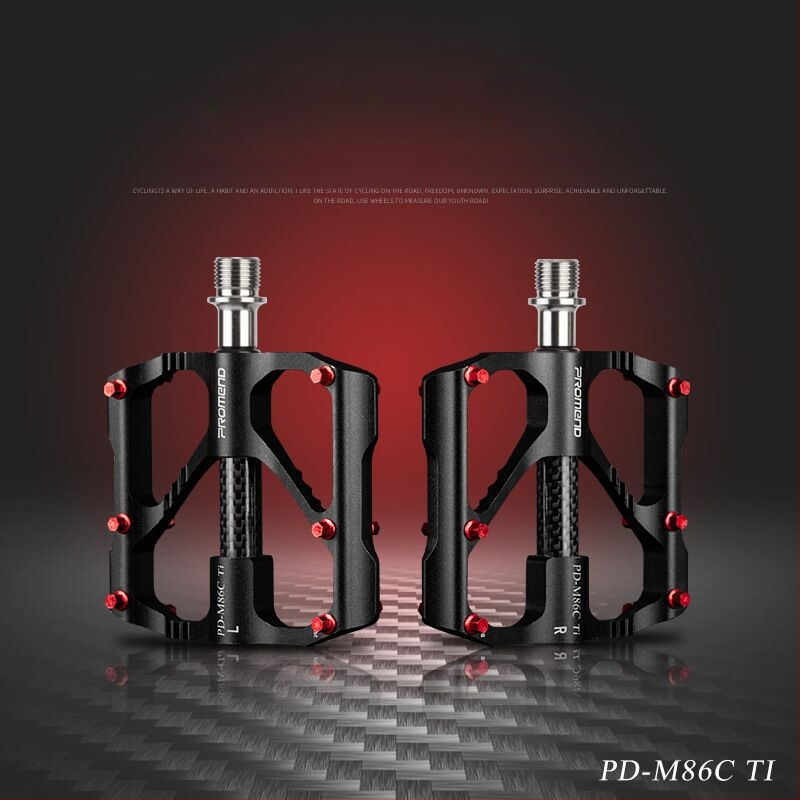 PROMEND titano veleno anglies pluošto dviračio pedalas 86T kalnų dviračio 3 pedalų plento dviračio pedalas