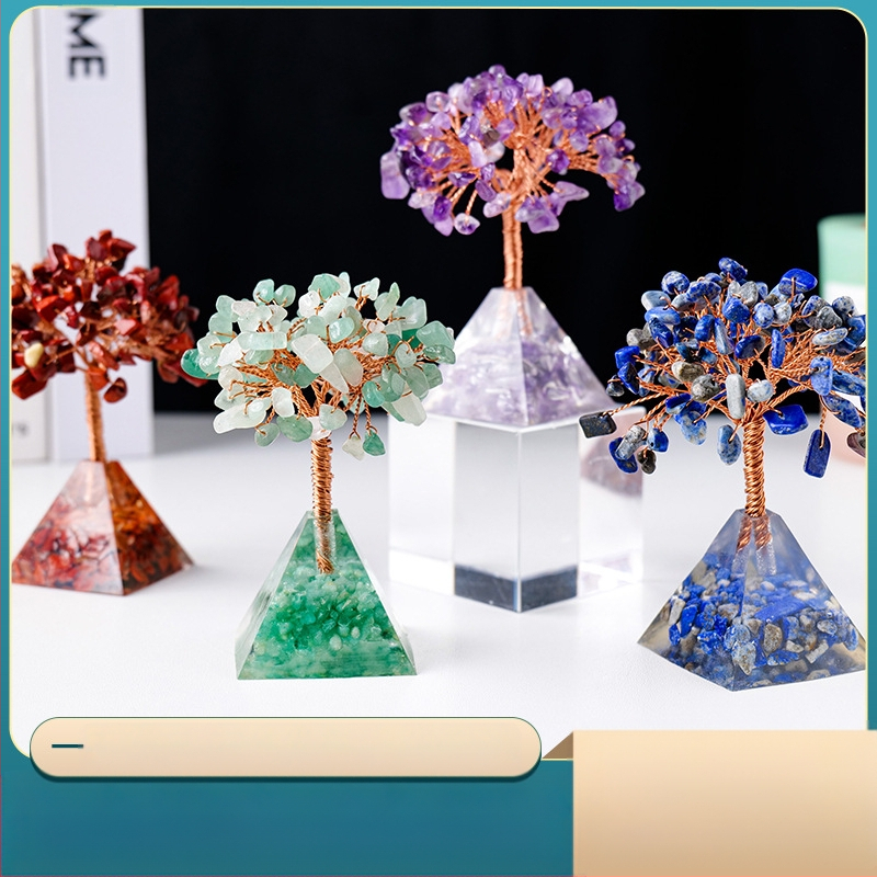 Tarpvalstybinis karštas išpardavimas Natūralus krištolinis žvyras Turto medis Klijai Lašinantis Derva Piramidės Pagrindas Namų Svetainės Dekoravimo Papuošalai