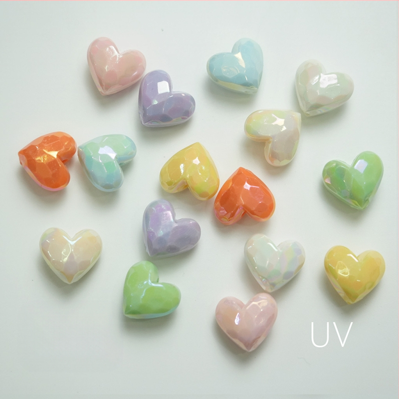 Lausvärviga kaetud AB Macaron lõigatud armastuse isetegemise mobiiltelefoni keti helmestega aksessuaarid sirge auguga virsiku südame materjal hulgimüük