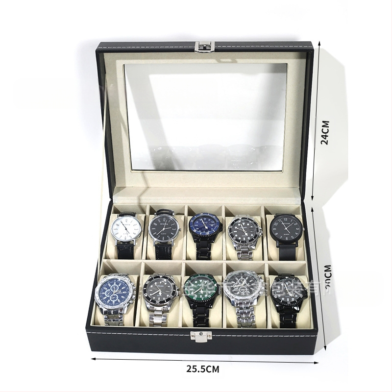 Χονδρική πώληση ρολογιών υψηλής ποιότητας, κουτί κοσμημάτων αποθήκευσης ρολογιών, έτοιμο δερμάτινο ρολόι, διαφανές κουτί αποθήκευσης παραθύρων