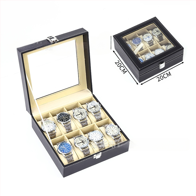 Χονδρική πώληση ρολογιών υψηλής ποιότητας, κουτί κοσμημάτων αποθήκευσης ρολογιών, έτοιμο δερμάτινο ρολόι, διαφανές κουτί αποθήκευσης παραθύρων