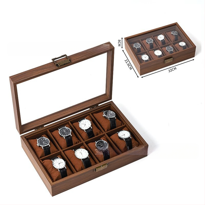 Χονδρική πώληση ρολογιών υψηλής ποιότητας, κουτί κοσμημάτων αποθήκευσης ρολογιών, έτοιμο δερμάτινο ρολόι, διαφανές κουτί αποθήκευσης παραθύρων