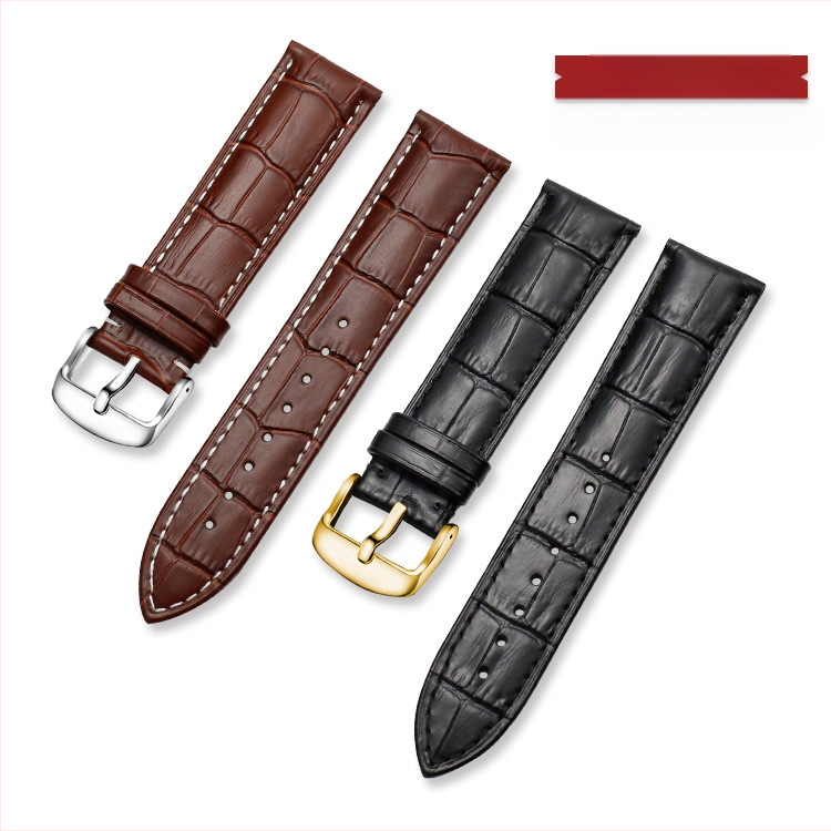 Tiesioginio gamyklinio tiekimo pirmojo sluoksnio karvės odos sagties laikrodžio dirželis su bambuko raštu, įvairiaspalvis, pasirinktinai vyrams ir moterims, 12–24 mm