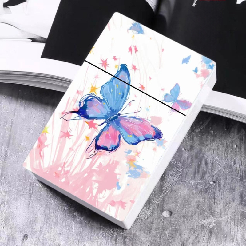 2024. aasta väliskaubanduse uus sigaretiümbris, värvitud plastist meeste sigaretiümbris, liblikas, kass, armas naiste sigaretiümbris, kaartide hoiukarp