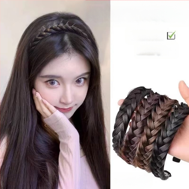 Kalaluust punutud parukas juukserõngas naistele, kõrgendatud koljuosaga ketasjuuksega artefakt internetikuulsus käsitsi valmistatud keermestatud punutud juukserõngas integreeritud