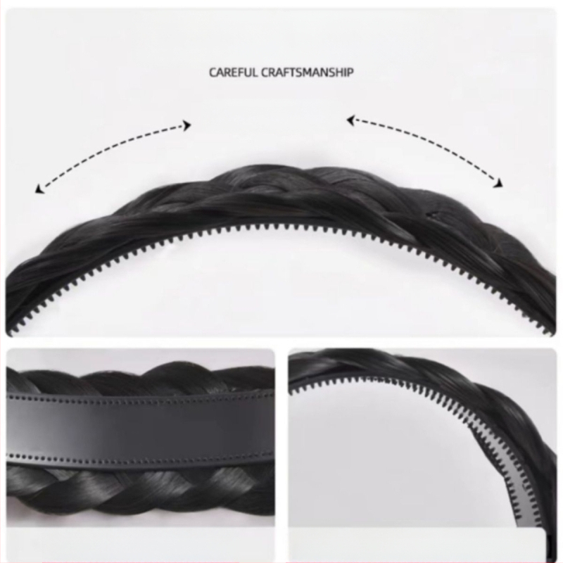 Kalaluust punutud parukas juukserõngas naistele, kõrgendatud koljuosaga ketasjuuksega artefakt internetikuulsus käsitsi valmistatud keermestatud punutud juukserõngas integreeritud