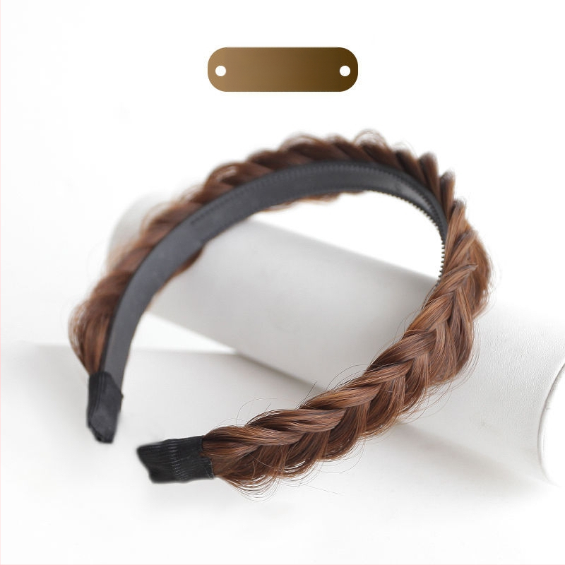 Kalaluust punutud parukas juukserõngas naistele, kõrgendatud koljuosaga ketasjuuksega artefakt internetikuulsus käsitsi valmistatud keermestatud punutud juukserõngas integreeritud