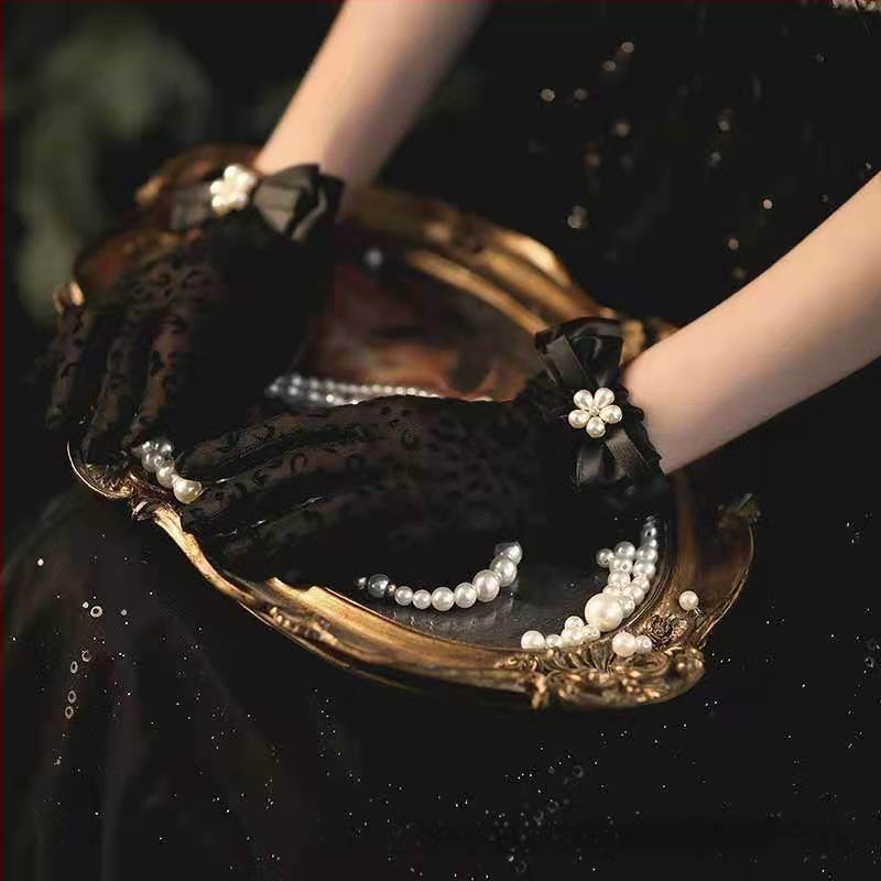 Naujos juodos vestuvinės suknelės pirštinės, trumpos, nuotakos, vestuvinės, raudonos, vestuvinės, nėriniuotos, moteriškos, baltos, pirštinės