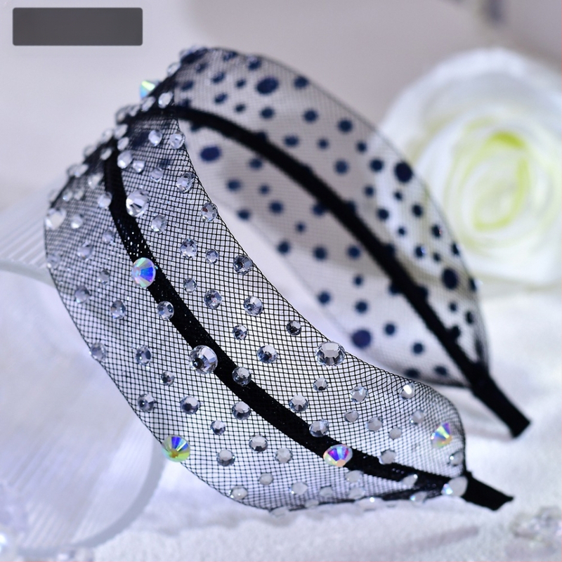 Yixingi uued moodsed universaalsed välguga juukseaksessuaarid, täis teemantvõrgust must peakate, rhinestones, lihtne igapäevane peavõru A66