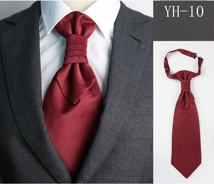 Vyriškas kaklaraištis Vestuvinis jaunikio vakarienės susitikimo kostiumas džentelmeniškas suknelė britiško stiliaus vyno raudonumo dirbtinio šilko Honkongo mazgas