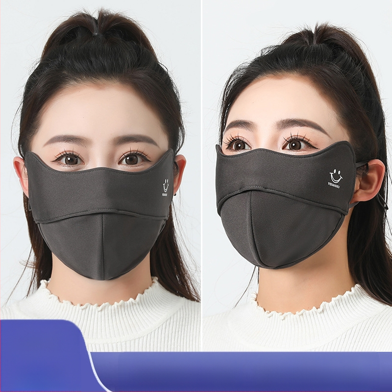 2024 m. rudens ir žiemos šilta kaukė moterims, trimatė akių apsauga, kampu atsidaranti, šalčiui atspari, vėjui atspari, kvėpuojanti lauko makiažo kaukė