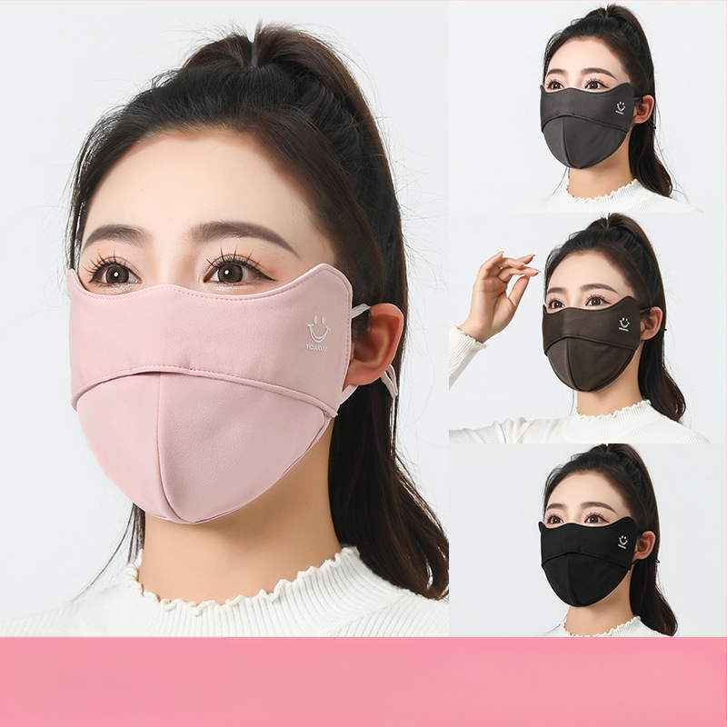 2024 m. rudens ir žiemos šilta kaukė moterims, trimatė akių apsauga, kampu atsidaranti, šalčiui atspari, vėjui atspari, kvėpuojanti lauko makiažo kaukė