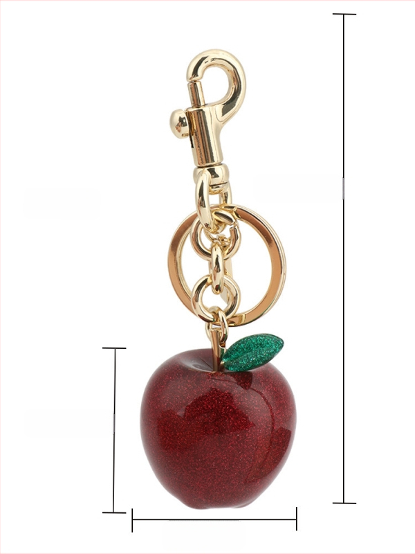 Krepšelio pakabukas „Obuolys“ raktų pakabuko pakabukas automobiliui, ornamentas, dervos aksesuaras, „Amazon“ raudonasis obuolys, vaisių stilius