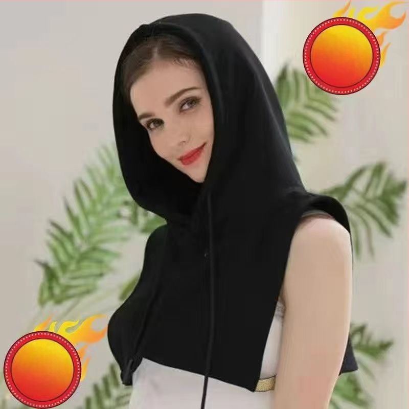 Суичър с яка и фалшива яка, дамски пролетно-есенни и зимни, с вътрешна качулка, унисекс, голяма фалшива шапка, памучна яка