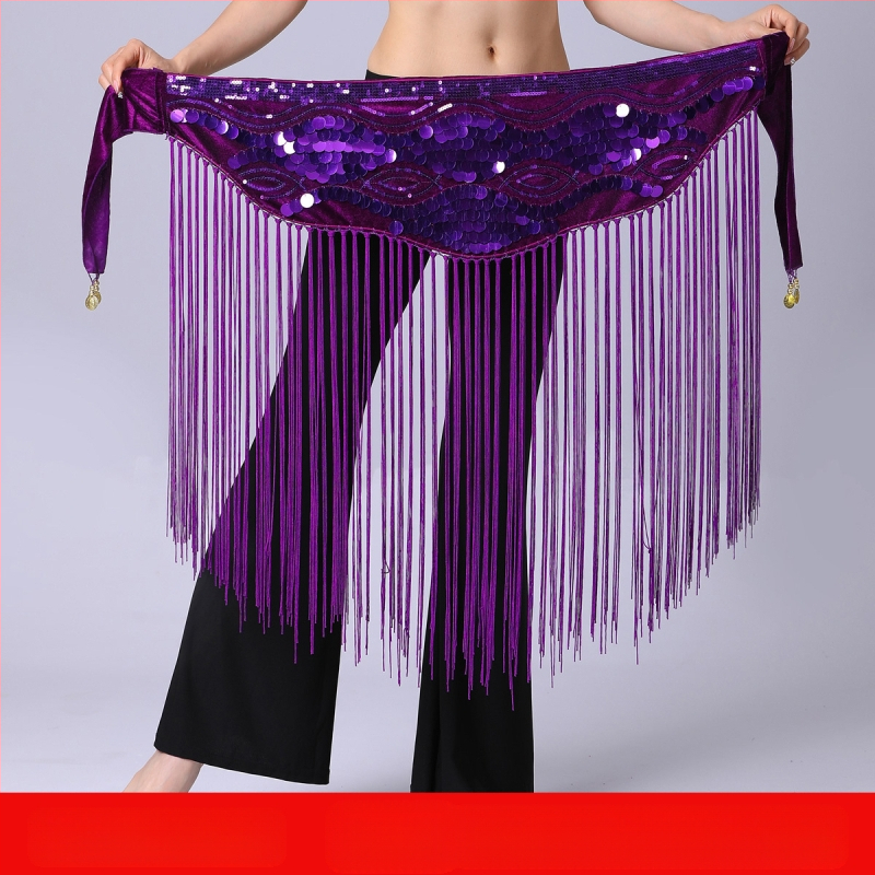 Piiriülene kõhutantsu harjutusriietus vööketiga puusarätik pikk tupsudega litritega vöötihend esinemise vöökett vöörätik kõhutantsu vöökaunistus