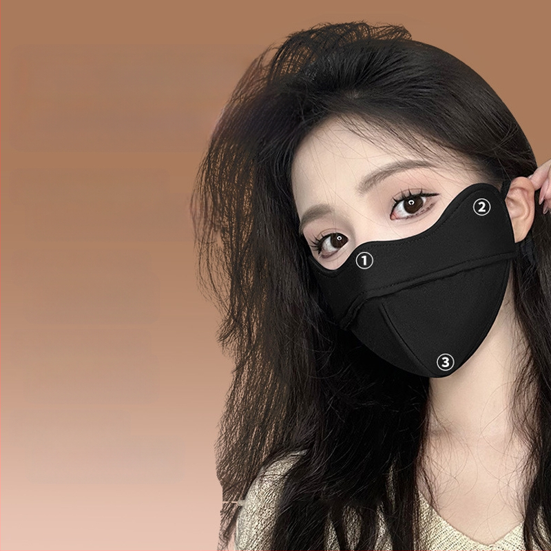 Sügiseks ja talveks paksendatud fliisvoodriga mask, tuulekindel, külmakindel, hingav, 5D kolmemõõtmeline silmakaitse kalasabamustriga, pestav meeste ja naiste mask
