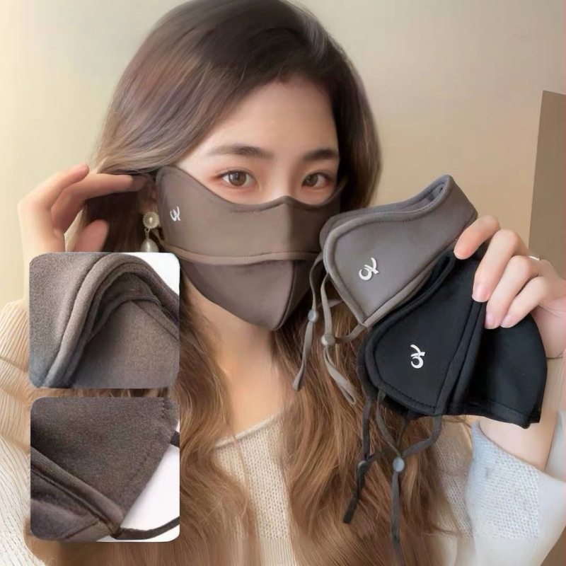 Sügiseks ja talveks paksendatud fliisvoodriga mask, tuulekindel, külmakindel, hingav, 5D kolmemõõtmeline silmakaitse kalasabamustriga, pestav meeste ja naiste mask