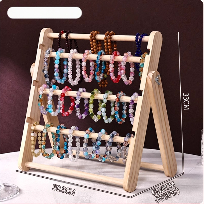 Medžio masyvo apyrankė, apyrankių demonstravimo stovas, apyrankių stovas, laikrodžių papuošalų kabinimo lentynėlė, plaukų žiedų, galvos, virvių laikymo lentynėlė, Budos karoliukų lentynėlė