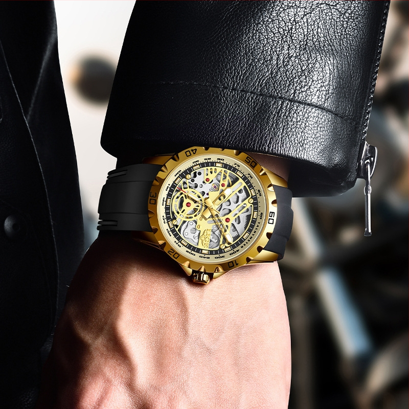 Õõnes mehaaniline käekell meestele, hulgimüügi piiriülene väliskaubandus, populaarne moeetendus, suure numbrilauaga helendav käekell Generation