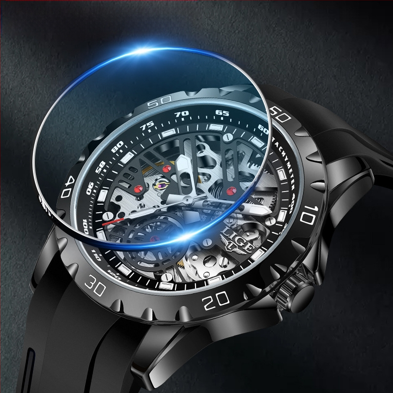 Õõnes mehaaniline käekell meestele, hulgimüügi piiriülene väliskaubandus, populaarne moeetendus, suure numbrilauaga helendav käekell Generation