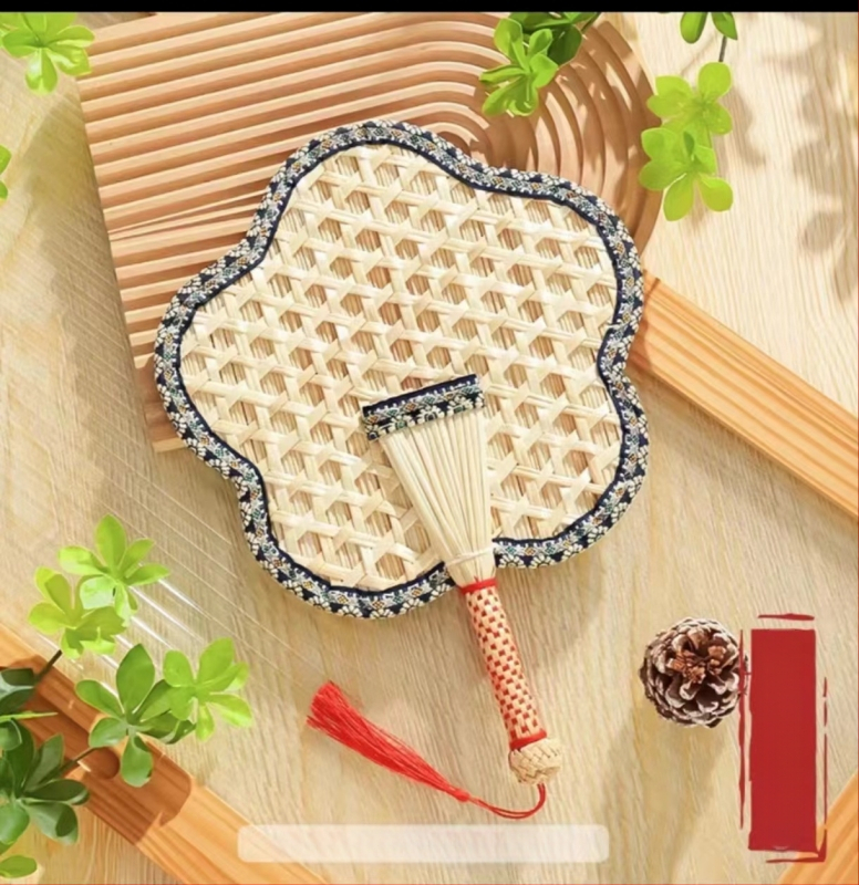 raktáron nagykereskedelmi nyári otthon kézzel készített búzaszalma ventilátor szúnyogriasztó hűvös mintás szegélyezés búzaszalma ventilátor kézi ventilátor