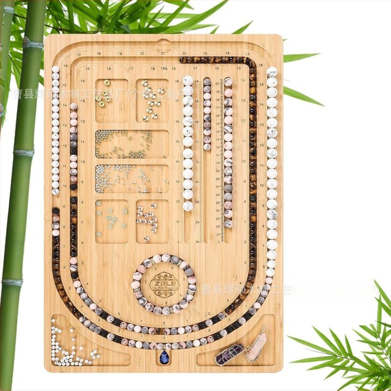 На склад Изработка на бижутерска плоча с мъниста за гривни и колиета Бамбукова дъска за дизайн на бижута Дървени камбанки от Хсинчу