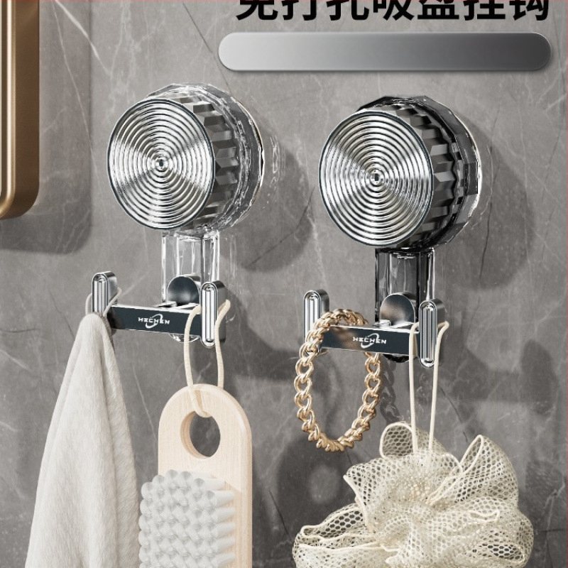 Prabangūs plastikiniai dvigubi kabliukai, tvirti lipnūs siurbimo puodelio kabliukai virtuvės ir vonios kambario organizavimui, drabužiams ir kepurėms nereikia gręžti