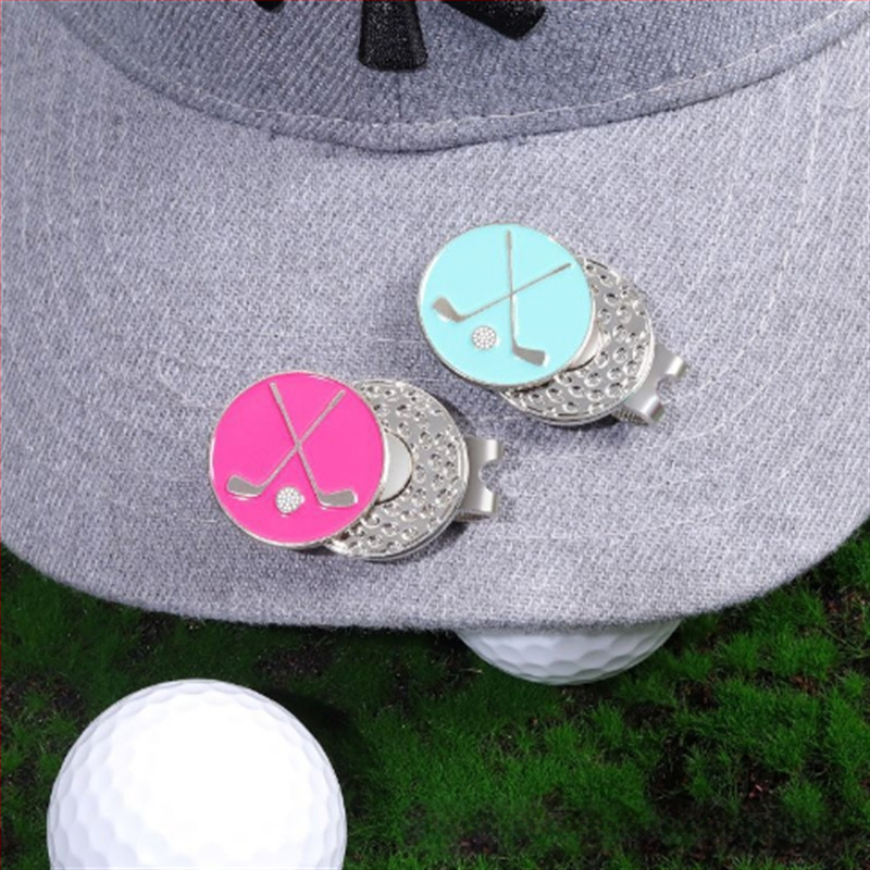 Tarpvalstybinis keturlapio dobilo karūnos formos golfo kepuraitės segtukas metalinis magnetinis kamuoliuko padėties žymeklis golfo segtuko žymeklis