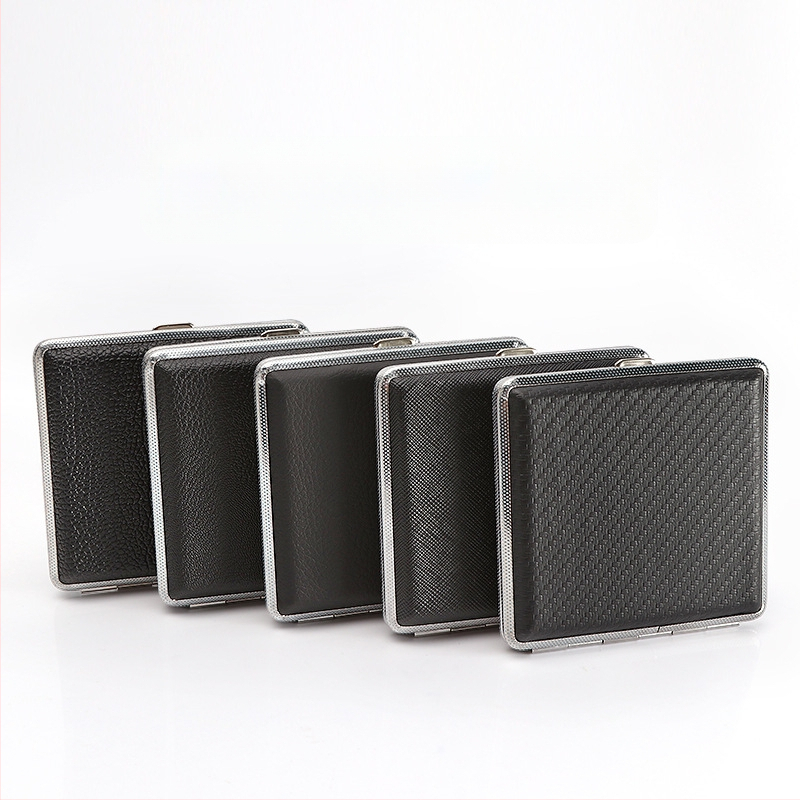 Laos Nahkne sigaretikarp 20 tk Osaliselt rihmaga meeste sigaretikarp Eraldi tuulekindel sigaretikarp