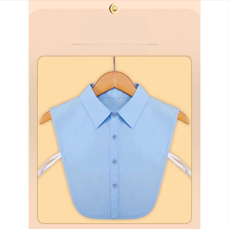 Női inggallér pulóver inggallér díszítéssel, univerzális pulóver, hamis gallér, női kék függőleges gallér kiegészítők nyárra és őszre