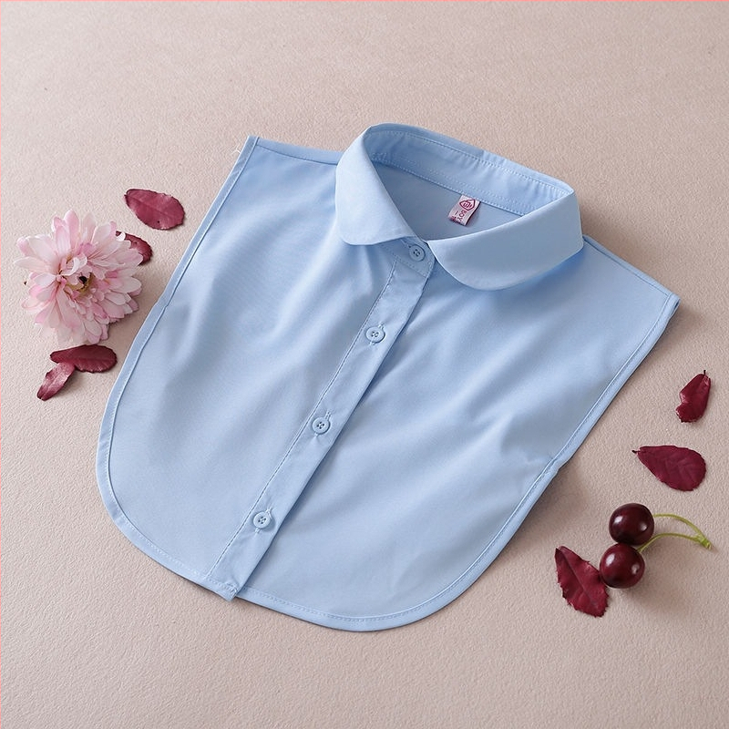 Női inggallér pulóver inggallér díszítéssel, univerzális pulóver, hamis gallér, női kék függőleges gallér kiegészítők nyárra és őszre