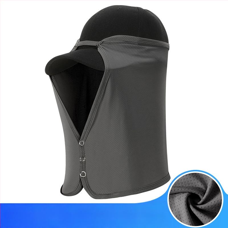 Καλοκαιρινή μάσκα από μετάξι πάγου για άνδρες, ποδηλασία, ψαρέματος, προστατευτικό λαιμού, κρεμαστό αυτί, αναπνεύσιμη πετσέτα προσώπου, προστασία από τον ήλιο, μαγικό μαντήλι, κουρτίνα καπέλου, διασυνοριακή