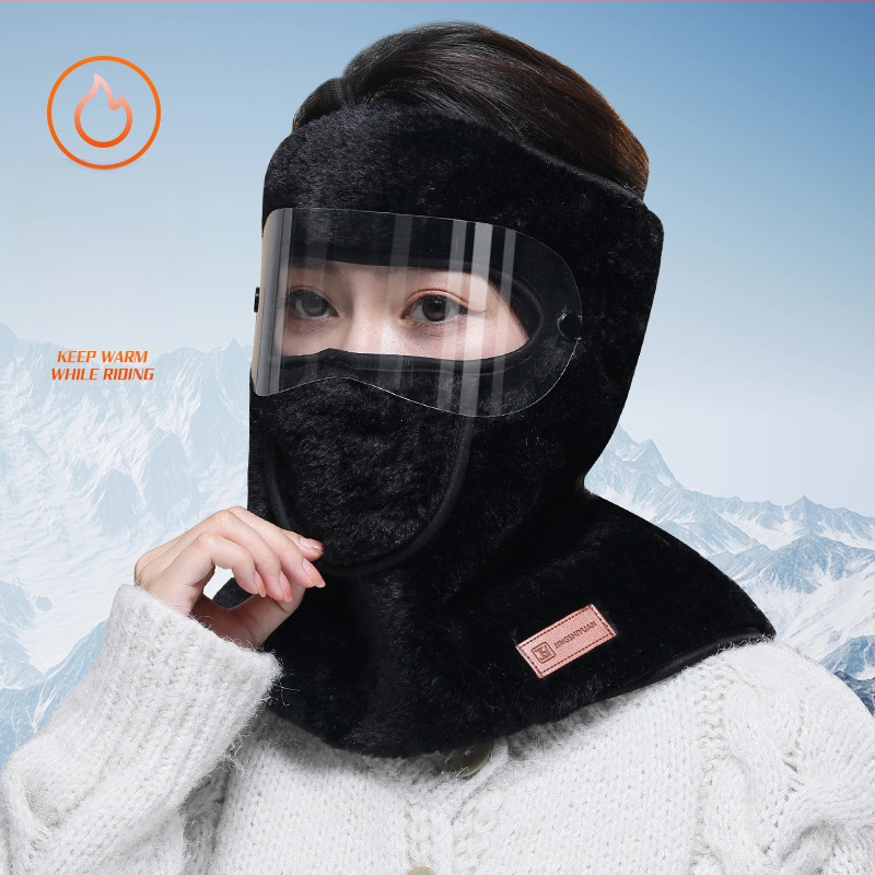 Žiemos nauja šalčiui atspari, šilumą palaikanti viso veido kaukė vyrams ir moterims, skirta jojimo kaklo apsaugai, elektrinių automobilių ir motociklų galvos apdangalas