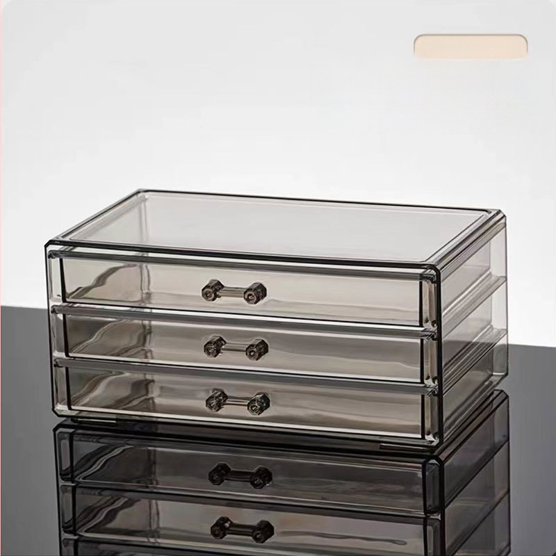 Fésülködőasztal Kis tárgyak Többrétegű Tárolás Átlátszó Akril Nagy Kapacitású Fiókos Fülgyűrű Karkötő Ékszerdoboz