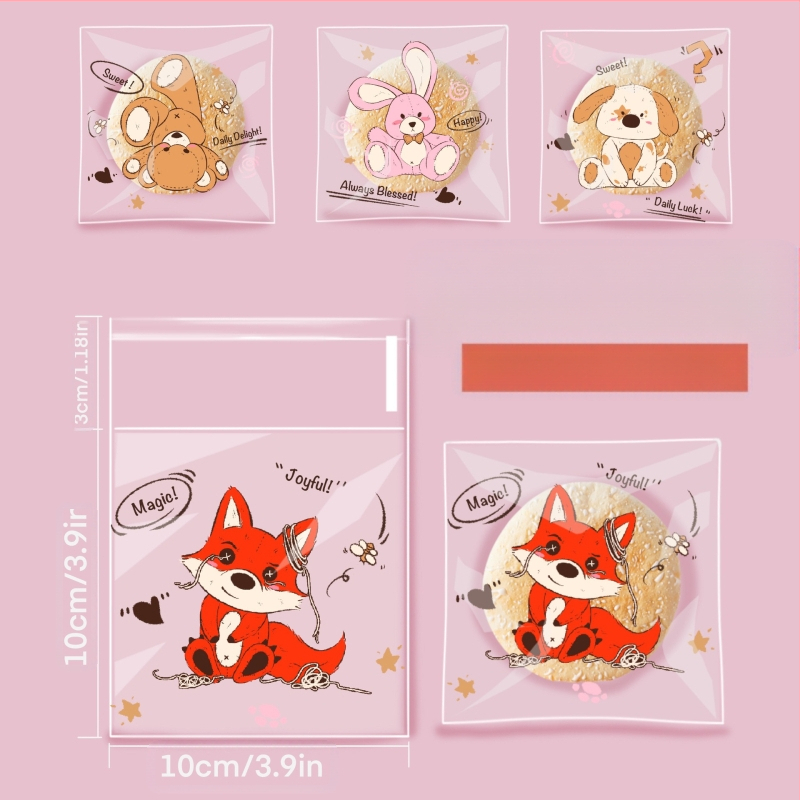 Kohandatavad lumehelveste kondiitritoodete pakkekotid, värsked küpsised, piimadatlid, individuaalsed isekleepuvad isekleepuvad kotid, niiskuskindel pakend