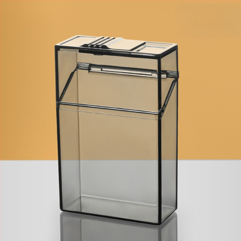 Läbipaistev sigaretikarp 20 sigaretile, pehmed ja kõvad sigaretipakid, niiskuskindel, higikindel, veekindel, rõhukindel sigaretikarp, vedruga libiseva kaanega sigaretikarp