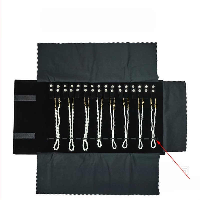 Ehted Kaelakee hoiukott Roll Bag Näitusel Kaasaskantav Kaelakee Kuva Kogumiskott Ehted Kokkupandav Flannelette