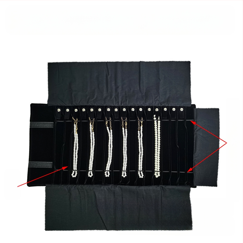 Ehted Kaelakee hoiukott Roll Bag Näitusel Kaasaskantav Kaelakee Kuva Kogumiskott Ehted Kokkupandav Flannelette