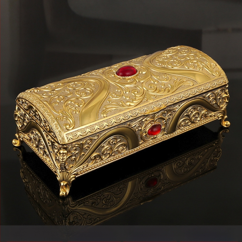 Kūrybinga europietiško stiliaus metalinė stačiakampė namų papuošalų dėžutė, aukščiausios klasės gimtadienio vestuvių dovanų dėžutė, skirta daiktams laikyti