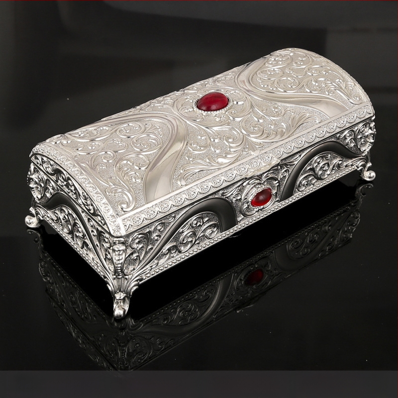 Kūrybinga europietiško stiliaus metalinė stačiakampė namų papuošalų dėžutė, aukščiausios klasės gimtadienio vestuvių dovanų dėžutė, skirta daiktams laikyti