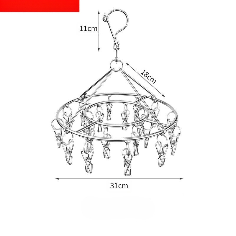 Rozsdamentes acél szárítóállvány, többkapcsos belső akasztó, háztartási szárítóállvány, zoknitartó, kollégiumi szárítózokni, tárolózokni