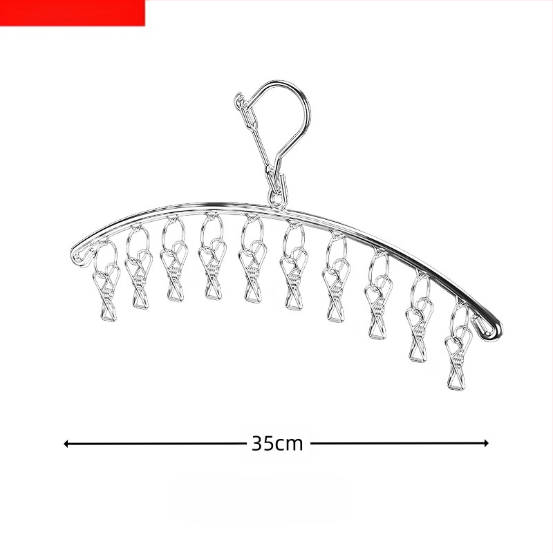 Rozsdamentes acél szárítóállvány, többkapcsos belső akasztó, háztartási szárítóállvány, zoknitartó, kollégiumi szárítózokni, tárolózokni