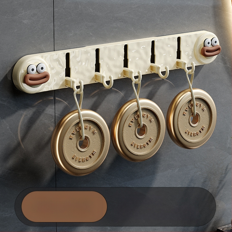 Új tapadókorongos ötkampós, nem perforált háztartási kabátakasztó, fürdőszobai ajtóra akasztható, WC-tárolókampó