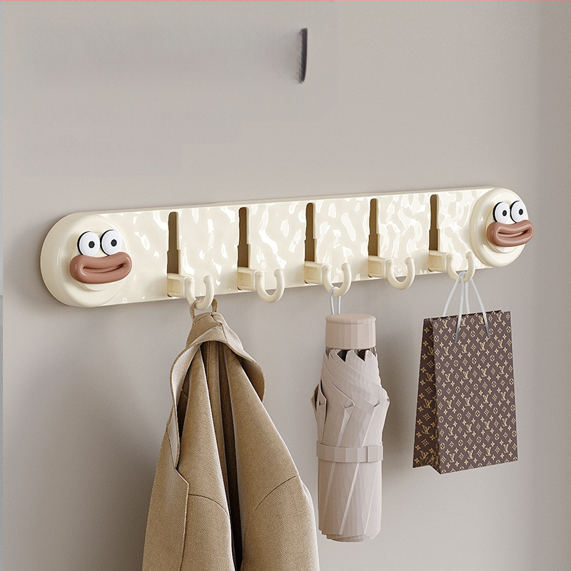 Új tapadókorongos ötkampós, nem perforált háztartási kabátakasztó, fürdőszobai ajtóra akasztható, WC-tárolókampó