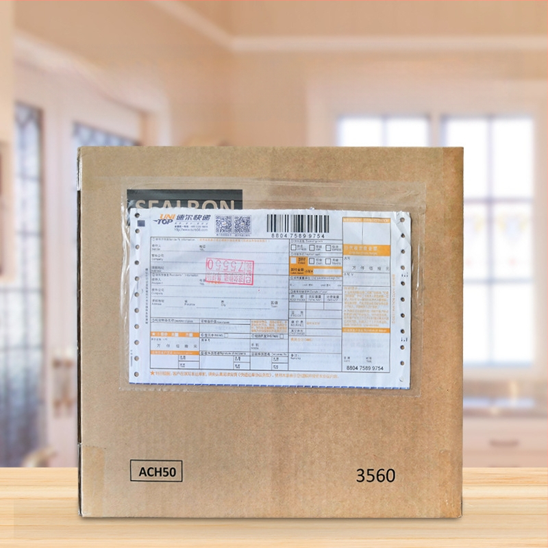 Producător en-gros Express Pungă adezivă Transparentă Pungă adezivă Logistică Suprafață Pungă unică Factură Document Pungă autoadezivă Cutie Pungă unică