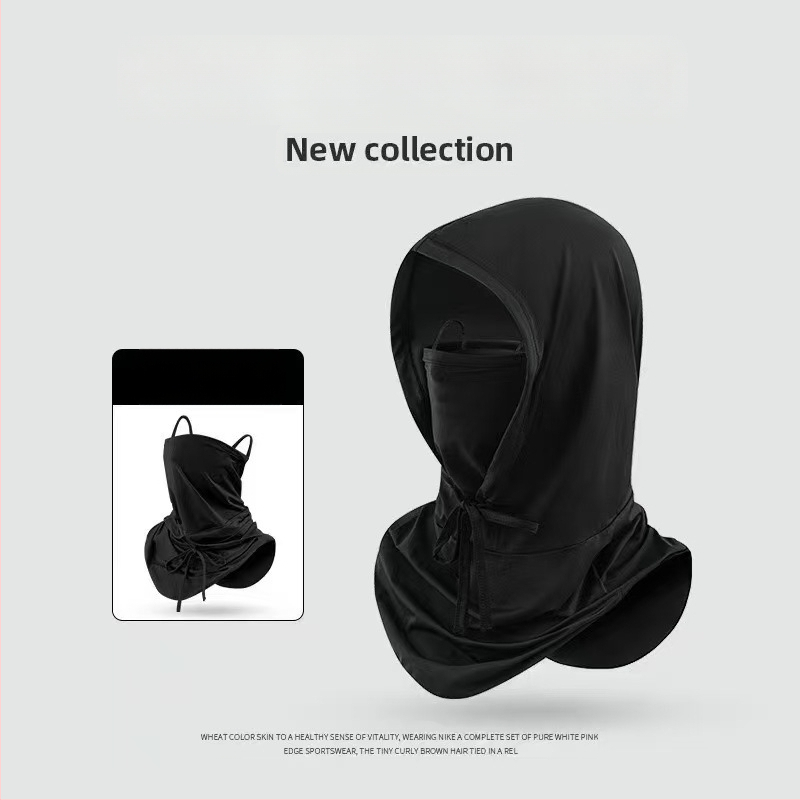 Päikesekaitse jääsiidist kapuuts Uus õues jalgrattasõiduks mõeldud päikesevari kapuutsiga sall Täielik näo kaelakaitse Kolm-ühes päikesekaitsemask