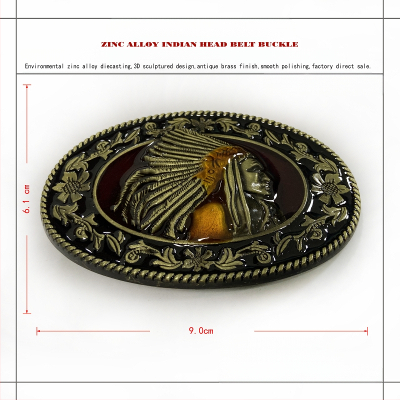 BULLZINE cinka sakausējuma indiešu jostas sprādze 03151-1 retro ikdienas vesterna džinsa jostas sprādze